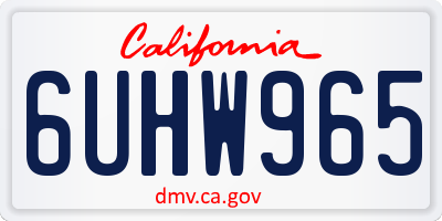 CA license plate 6UHW965