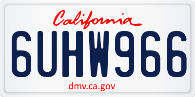 CA license plate 6UHW966