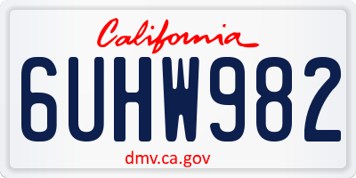 CA license plate 6UHW982