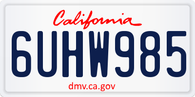 CA license plate 6UHW985