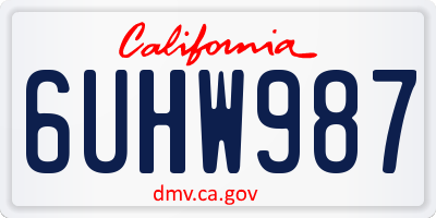CA license plate 6UHW987