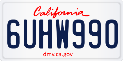 CA license plate 6UHW990