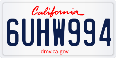 CA license plate 6UHW994