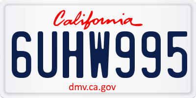 CA license plate 6UHW995