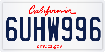 CA license plate 6UHW996
