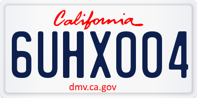 CA license plate 6UHX004