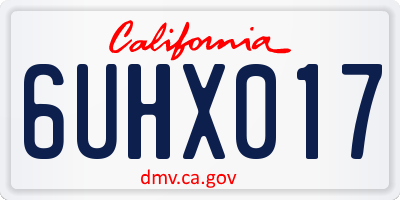 CA license plate 6UHX017