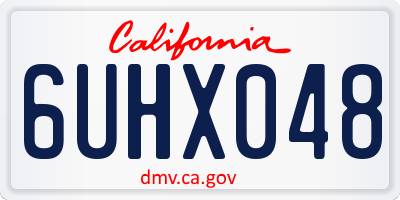 CA license plate 6UHX048