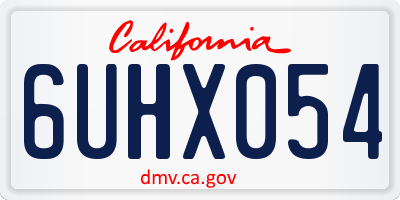 CA license plate 6UHX054