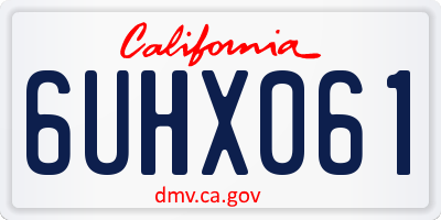 CA license plate 6UHX061