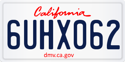 CA license plate 6UHX062