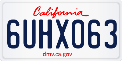CA license plate 6UHX063