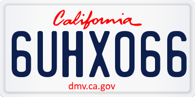 CA license plate 6UHX066