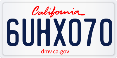 CA license plate 6UHX070