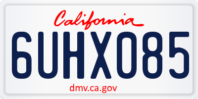 CA license plate 6UHX085