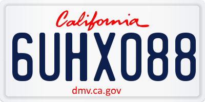 CA license plate 6UHX088