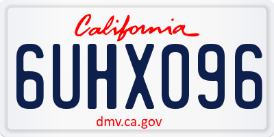 CA license plate 6UHX096
