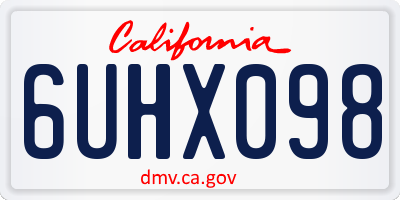CA license plate 6UHX098