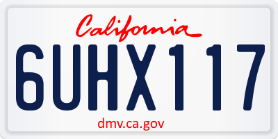 CA license plate 6UHX117
