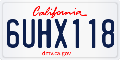 CA license plate 6UHX118