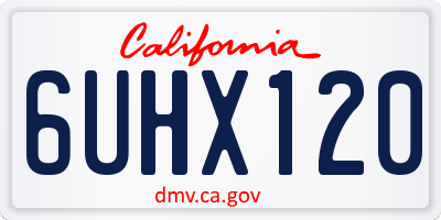 CA license plate 6UHX120