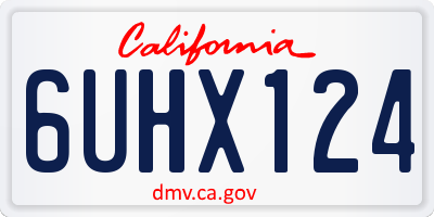 CA license plate 6UHX124