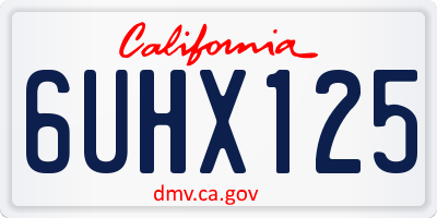 CA license plate 6UHX125