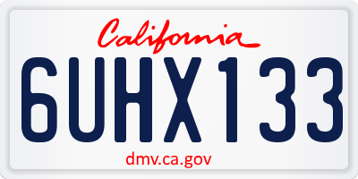 CA license plate 6UHX133