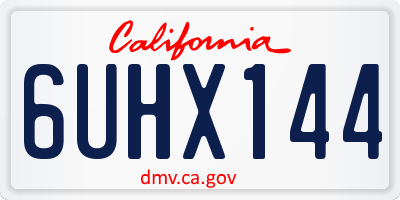 CA license plate 6UHX144