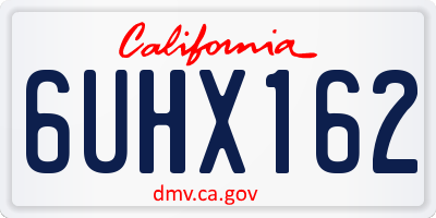 CA license plate 6UHX162