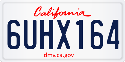 CA license plate 6UHX164
