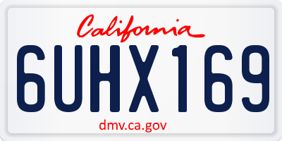 CA license plate 6UHX169