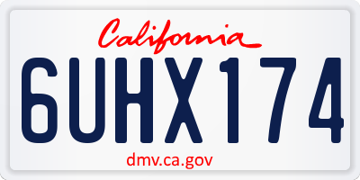 CA license plate 6UHX174