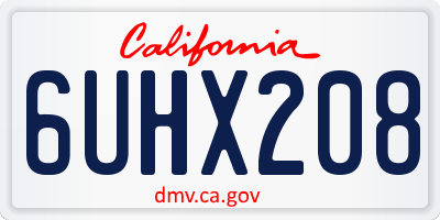 CA license plate 6UHX208
