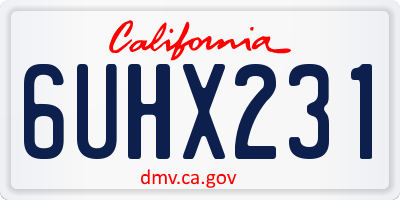 CA license plate 6UHX231
