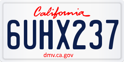 CA license plate 6UHX237