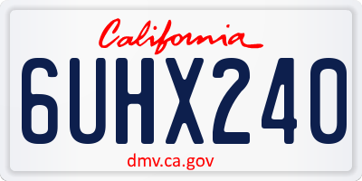 CA license plate 6UHX240