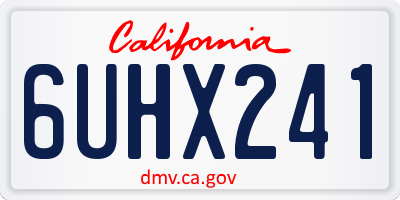 CA license plate 6UHX241