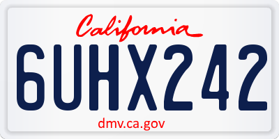 CA license plate 6UHX242