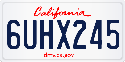 CA license plate 6UHX245