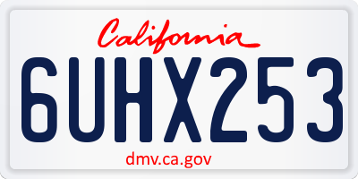 CA license plate 6UHX253