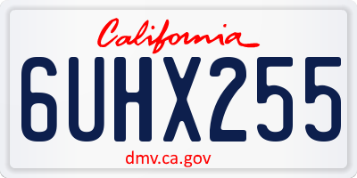 CA license plate 6UHX255