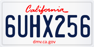 CA license plate 6UHX256