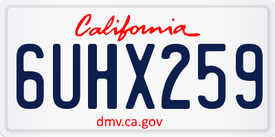 CA license plate 6UHX259