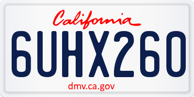 CA license plate 6UHX260