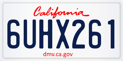 CA license plate 6UHX261