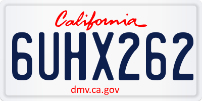 CA license plate 6UHX262