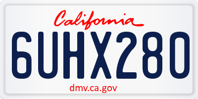 CA license plate 6UHX280
