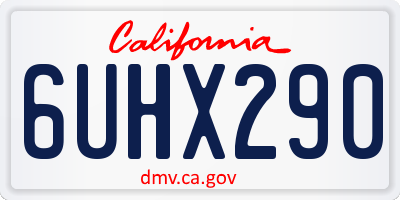 CA license plate 6UHX290