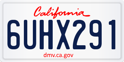 CA license plate 6UHX291